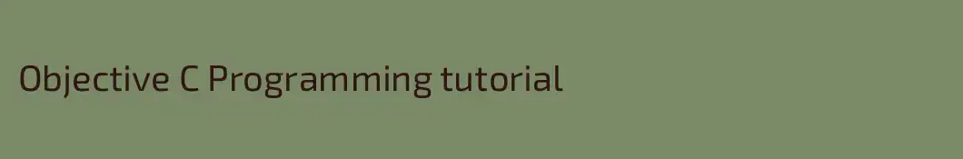 Objective C Programming tutorial